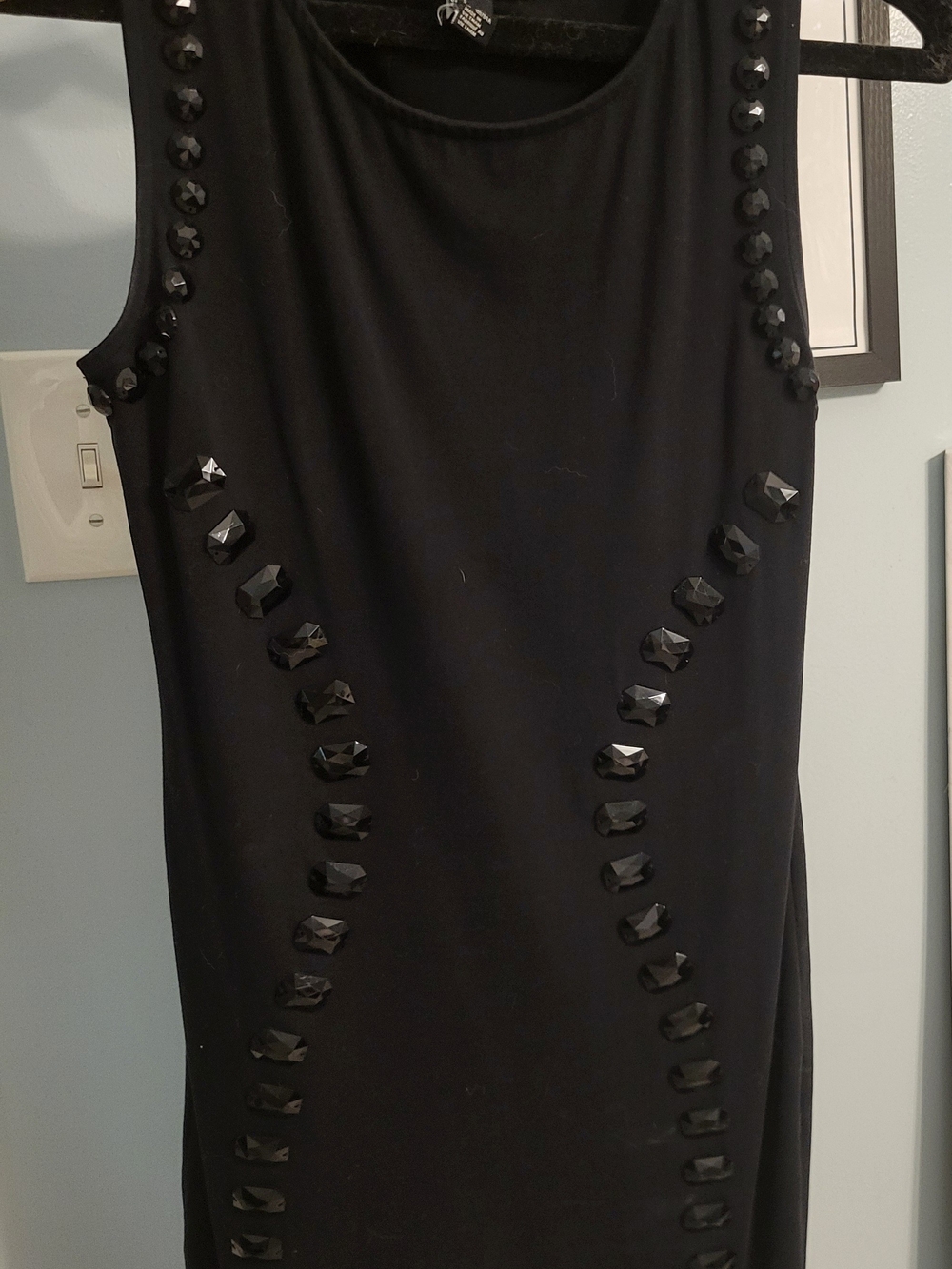 Forever 21 Black Jewel-Embellished Mini Dress